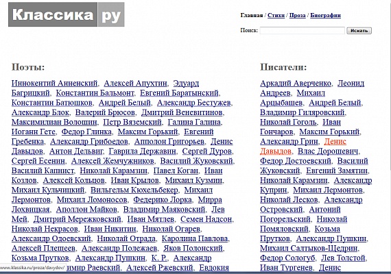 Электронная библиотека классической литературы Классика.ру